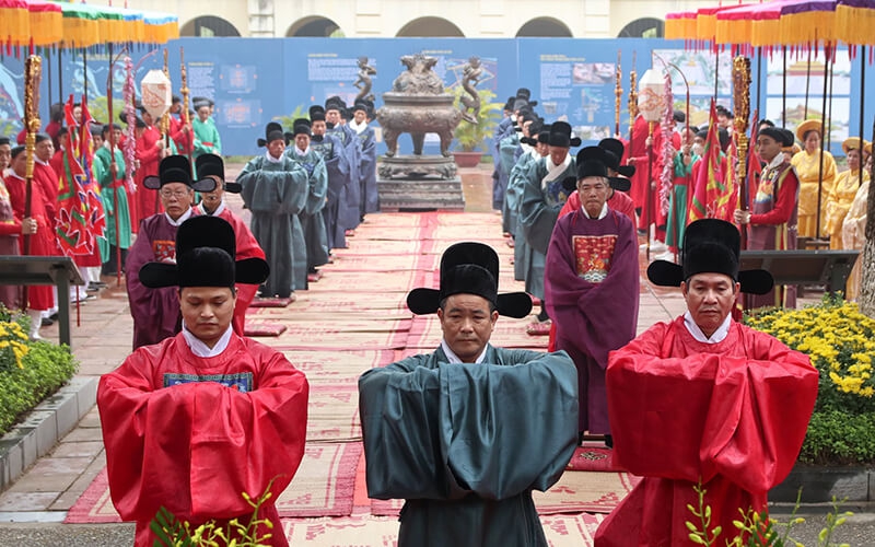 Hoàng thành Thăng Long tái hiện nghi lễ cung đình đầu xuân