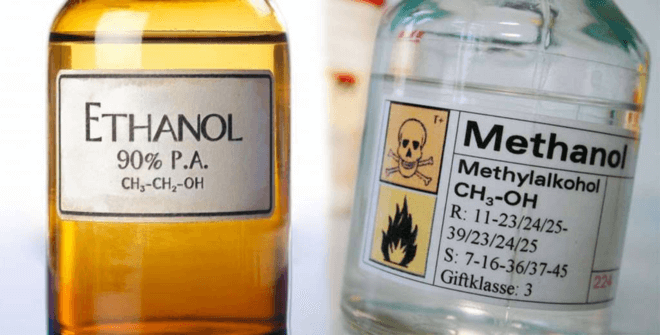 Làm sao phân biệt rượu ethanol và rượu chứa độc chất methanol?